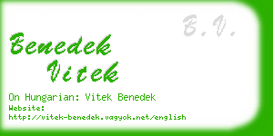 benedek vitek business card